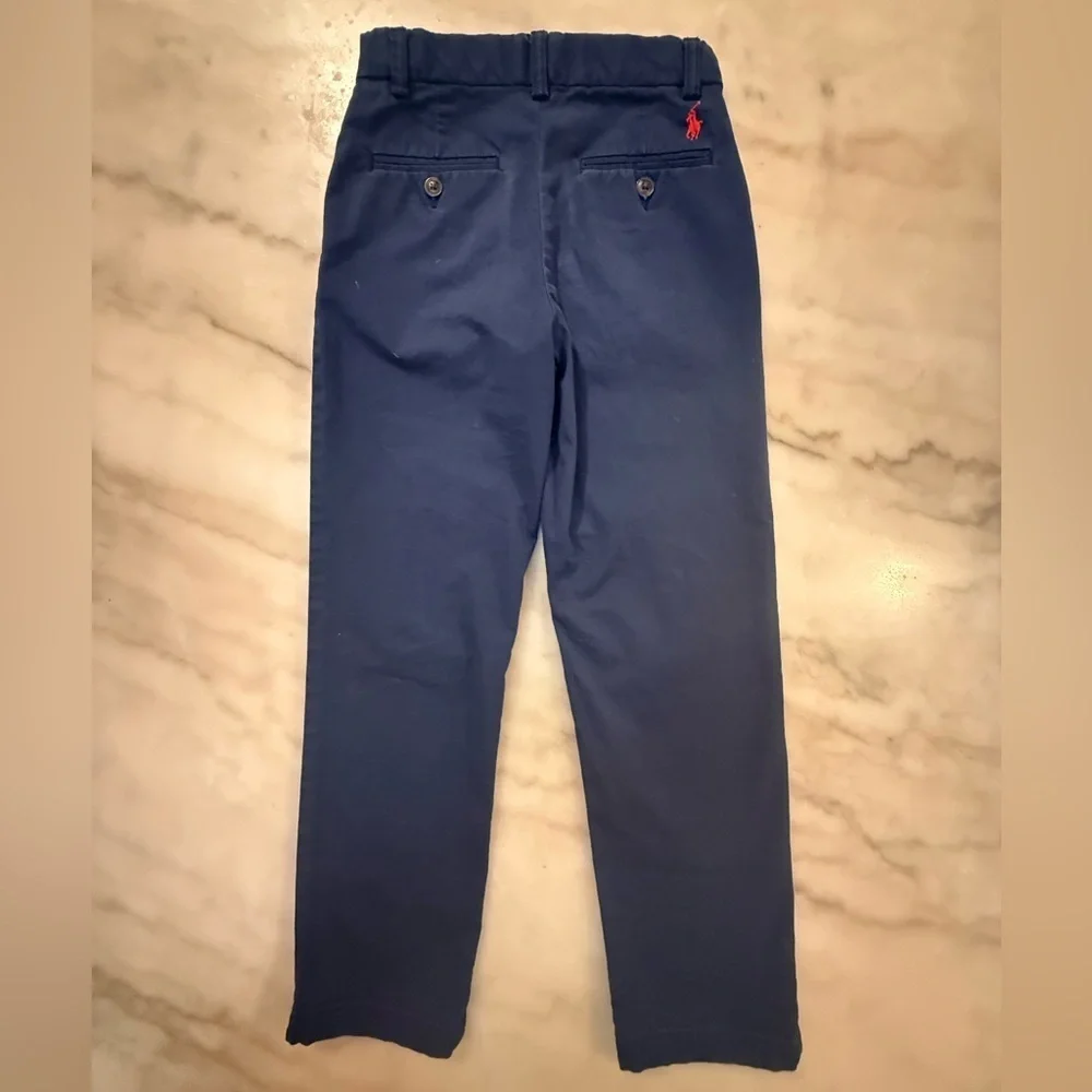 Polo Ralph Lauren boys Straight Fit Flex Abrasion Twill Navy Blue Pant size 7